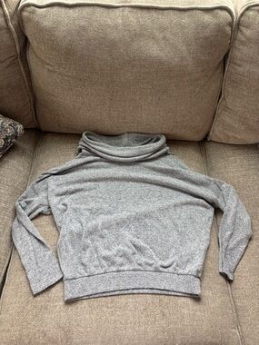 Z Supply Size s Grey Pullover Top Grey Heathered Cowl Neck Long Sleeves Blended